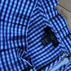 Talbots 22W Blue and White Gingham Dress